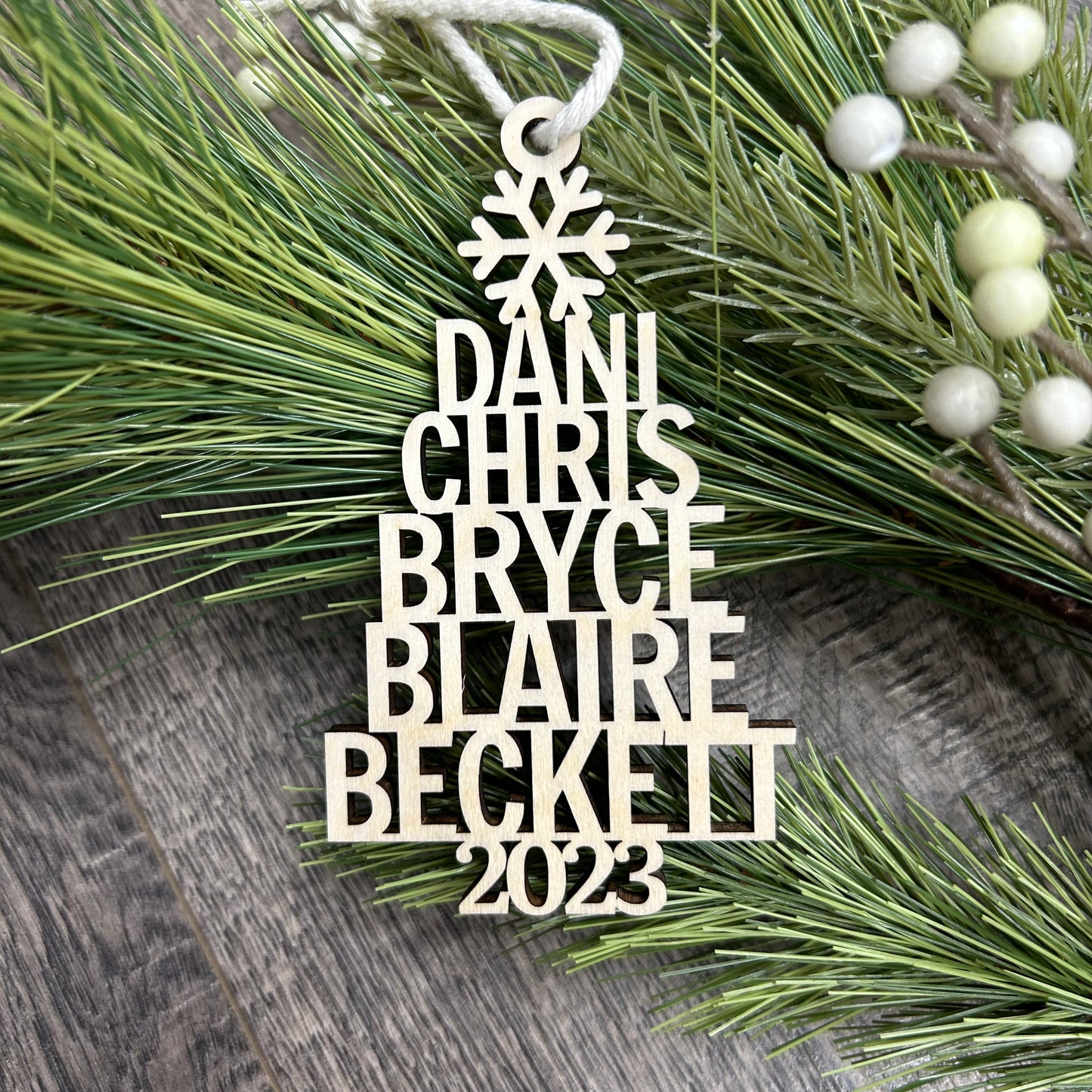 Family Christmas Name Tree Ornament