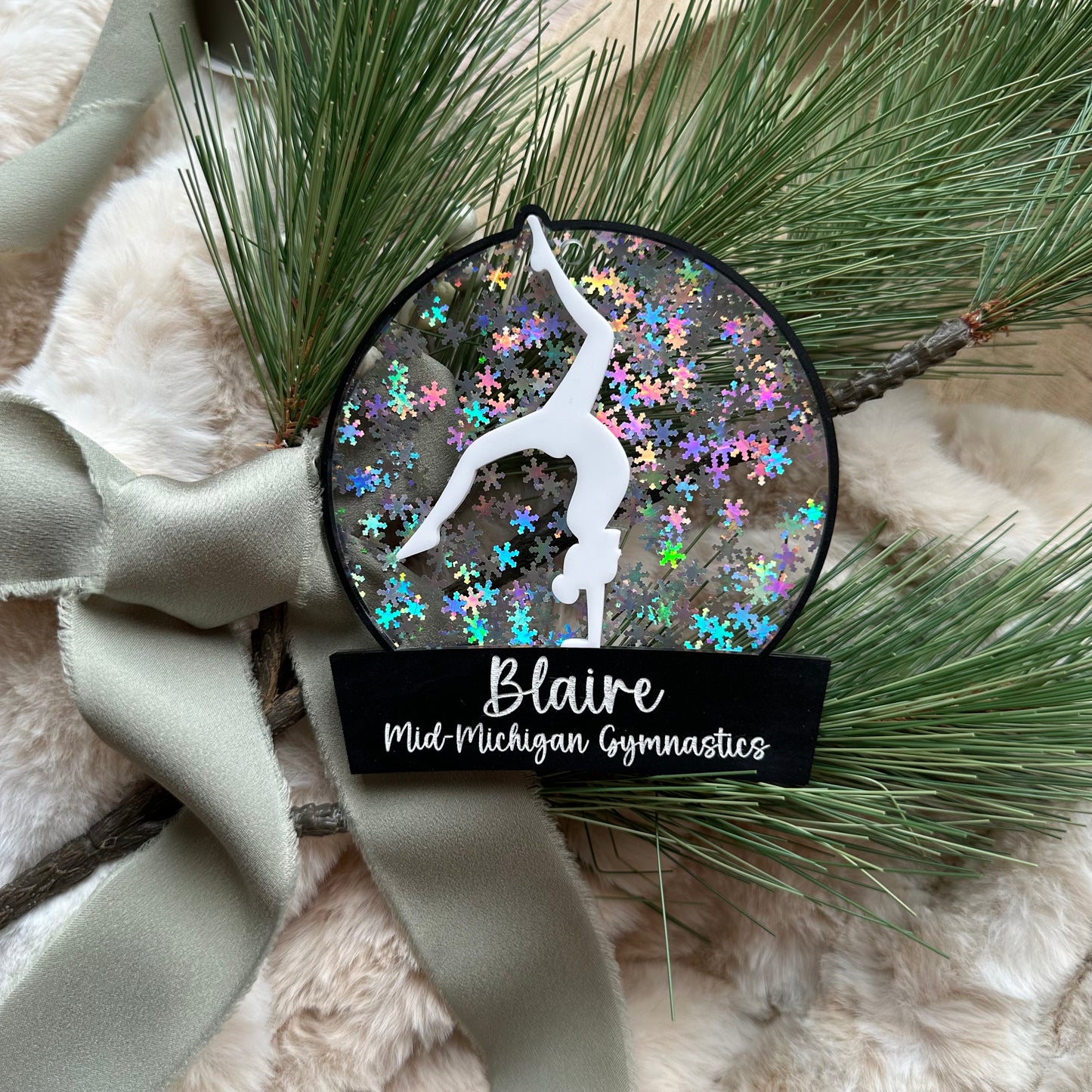 Gymnastics Snowglobe Ornament