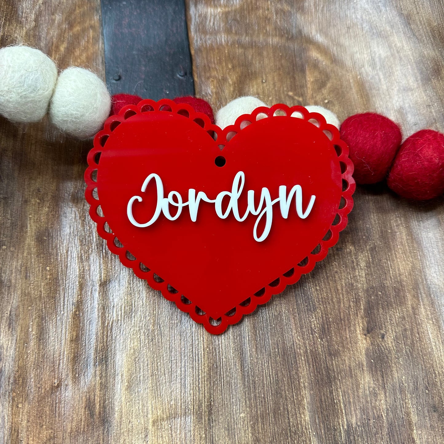 Acrylic Heart Tag