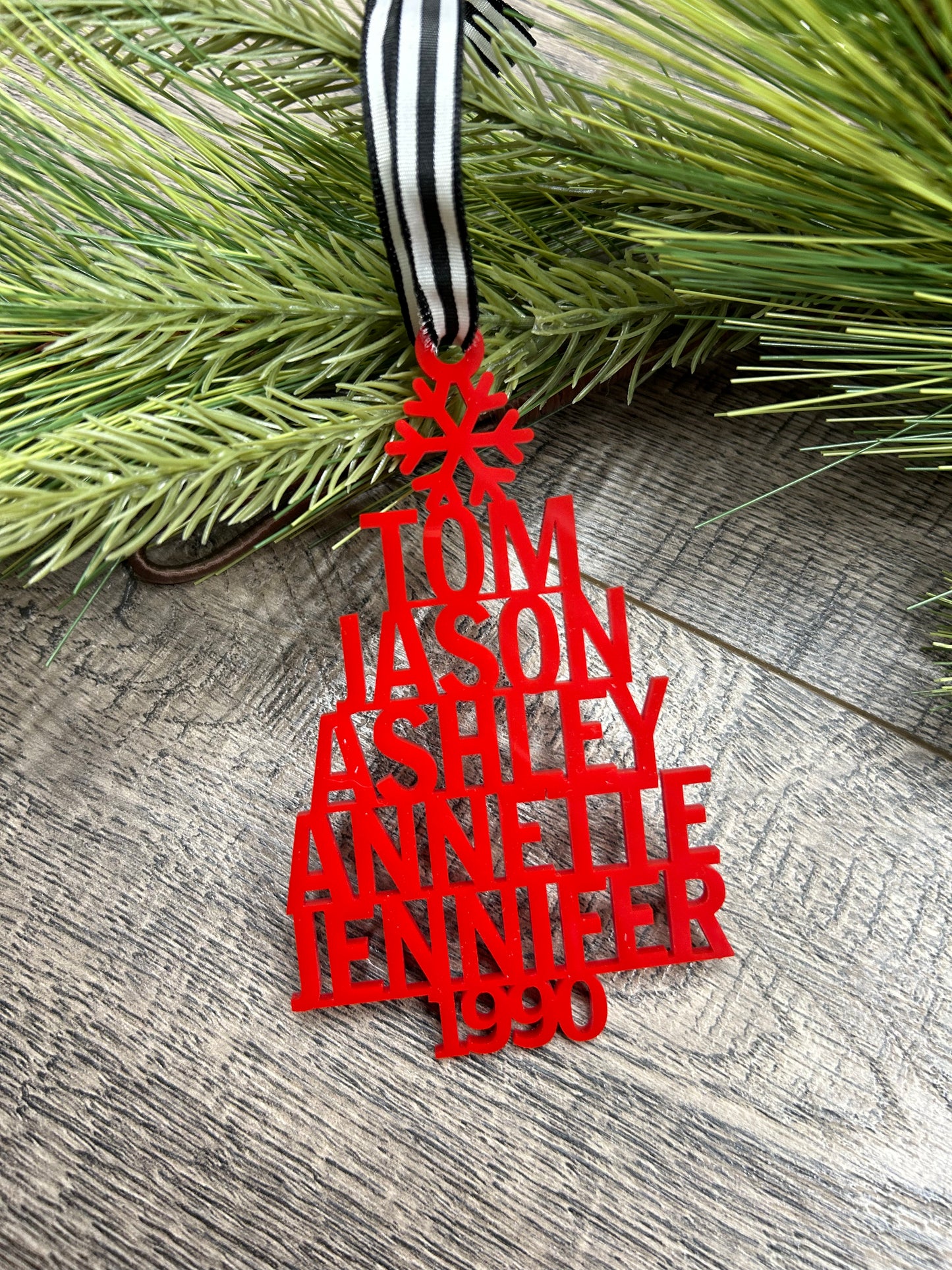 Family Christmas Name Tree Ornament