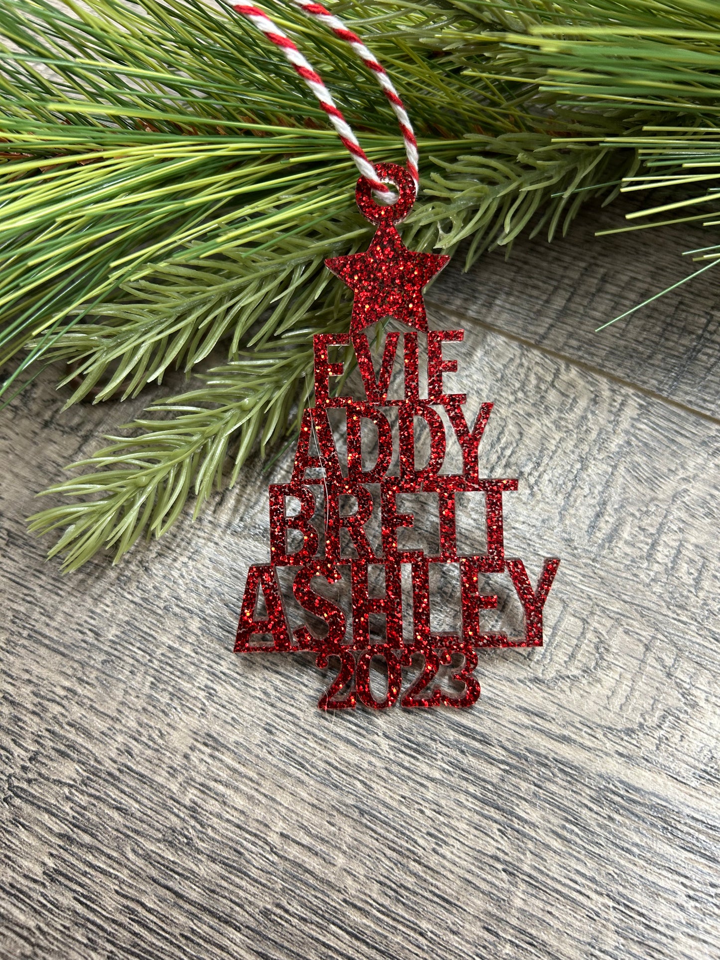 Family Christmas Name Tree Ornament