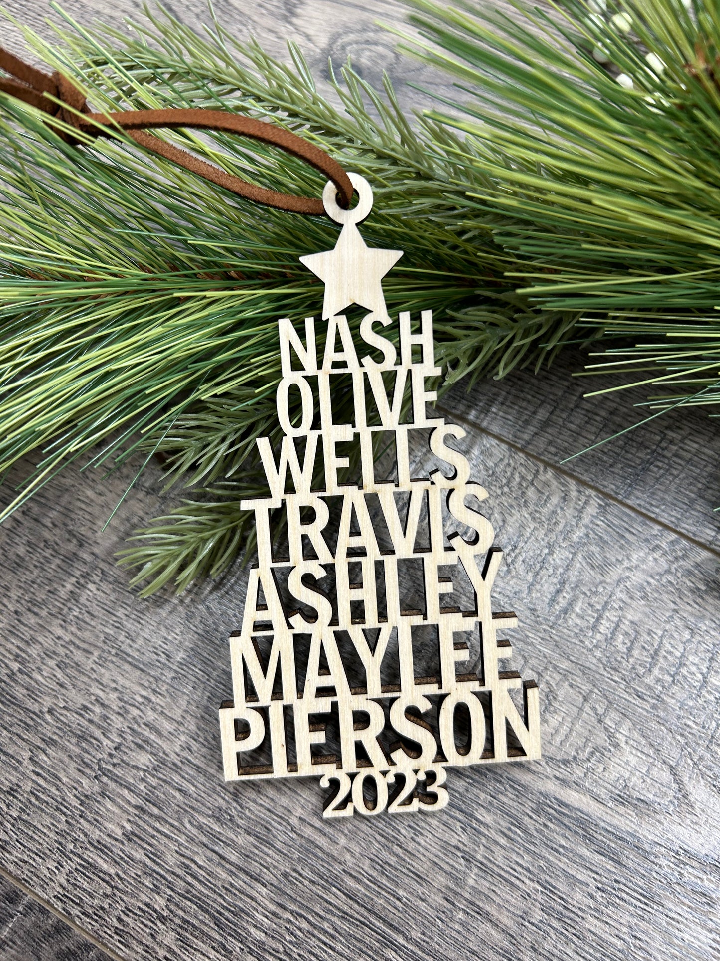 Family Christmas Name Tree Ornament
