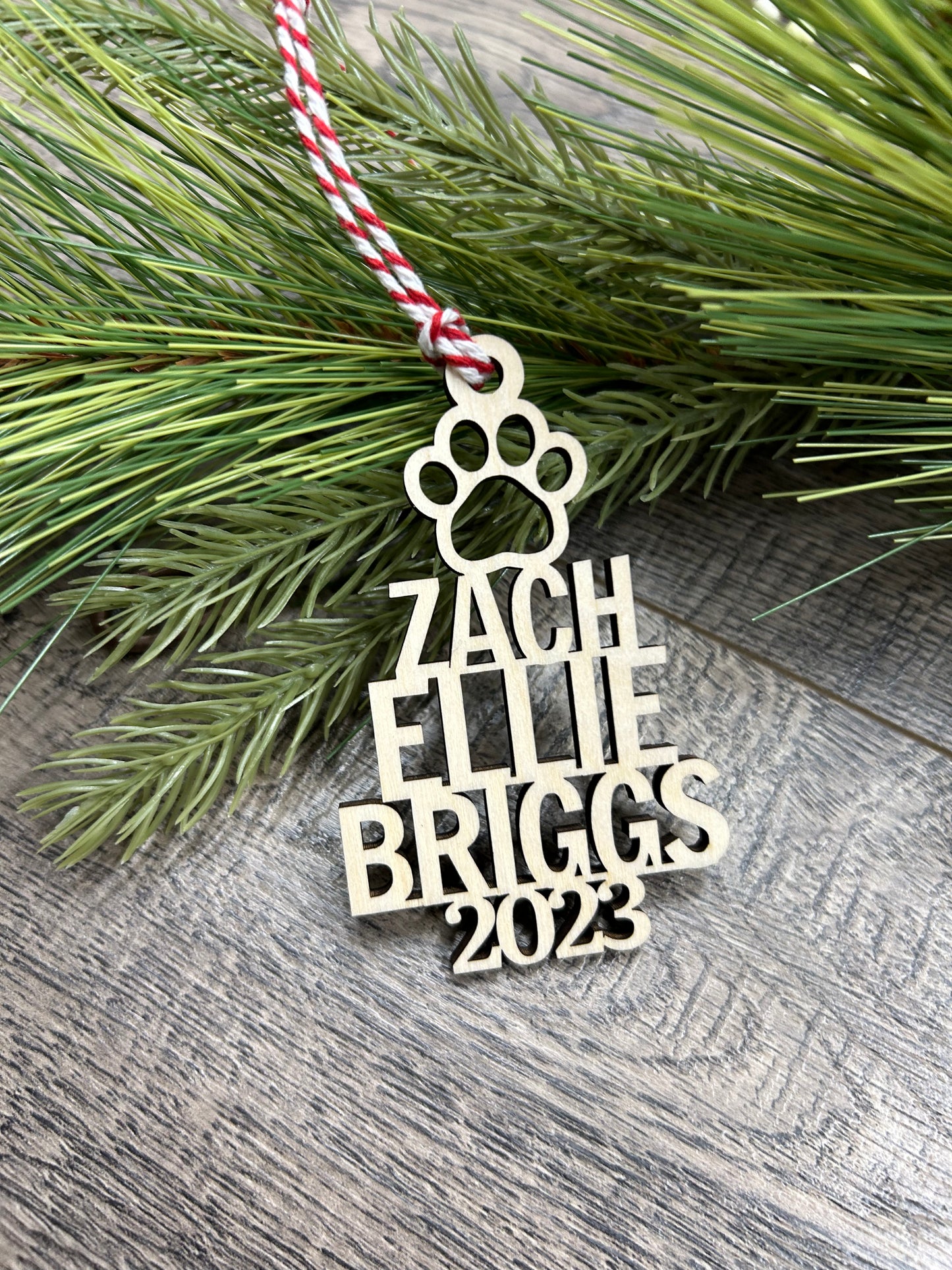 Family Christmas Name Tree Ornament