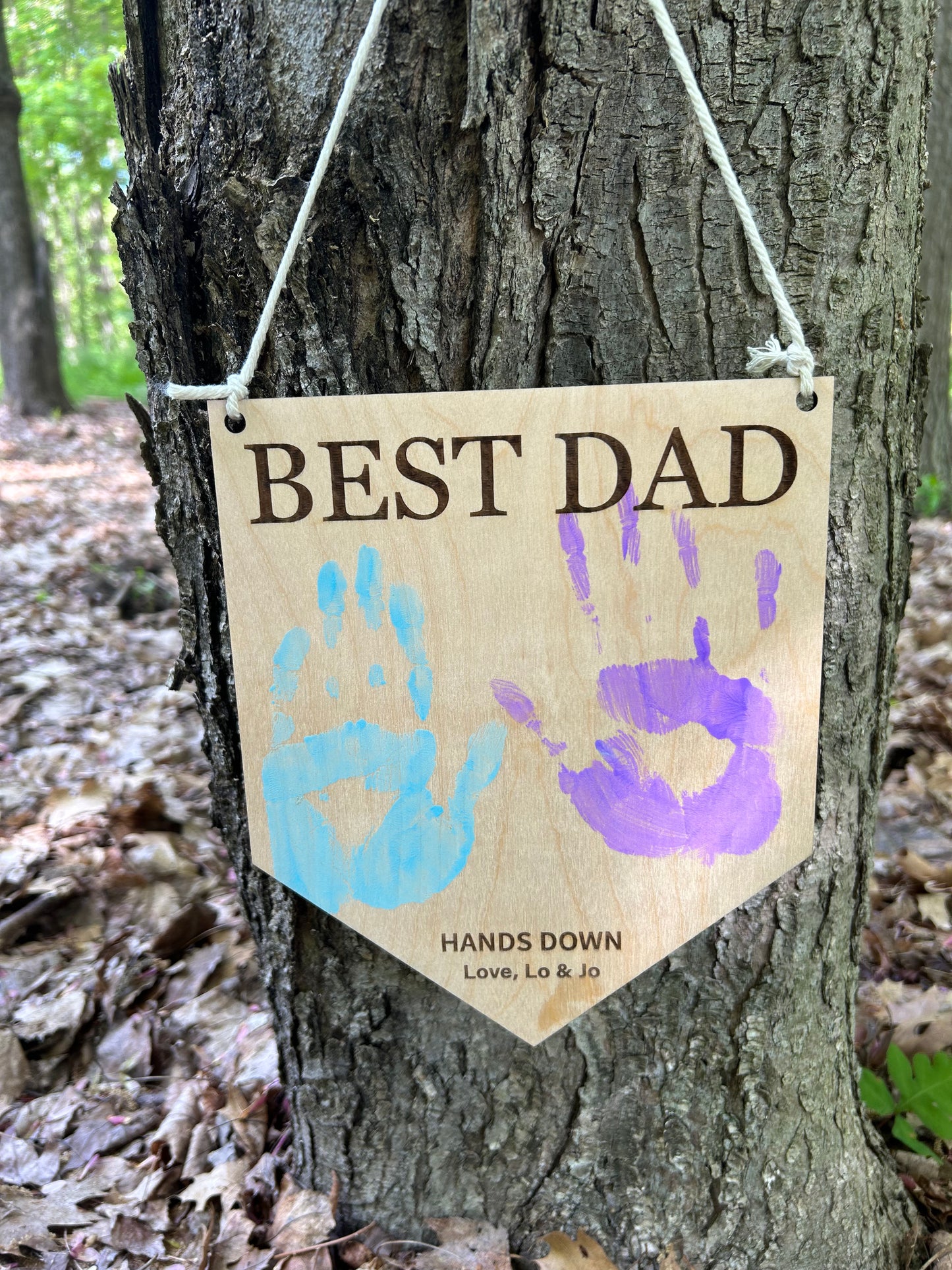 Hands Down Handprint Sign