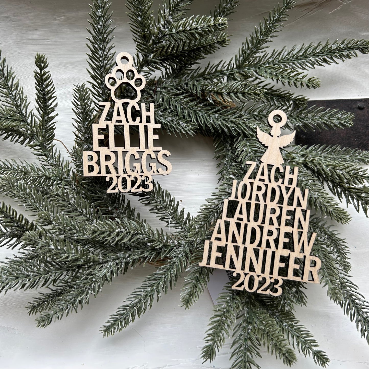 Family Christmas Name Tree Ornament