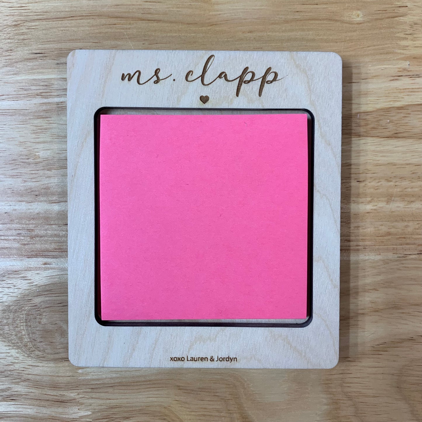 Wood Sticky Note Pad Holder