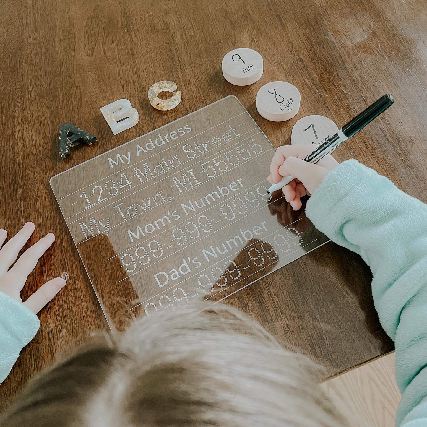 My Address + Phone Number Dry Erase Board