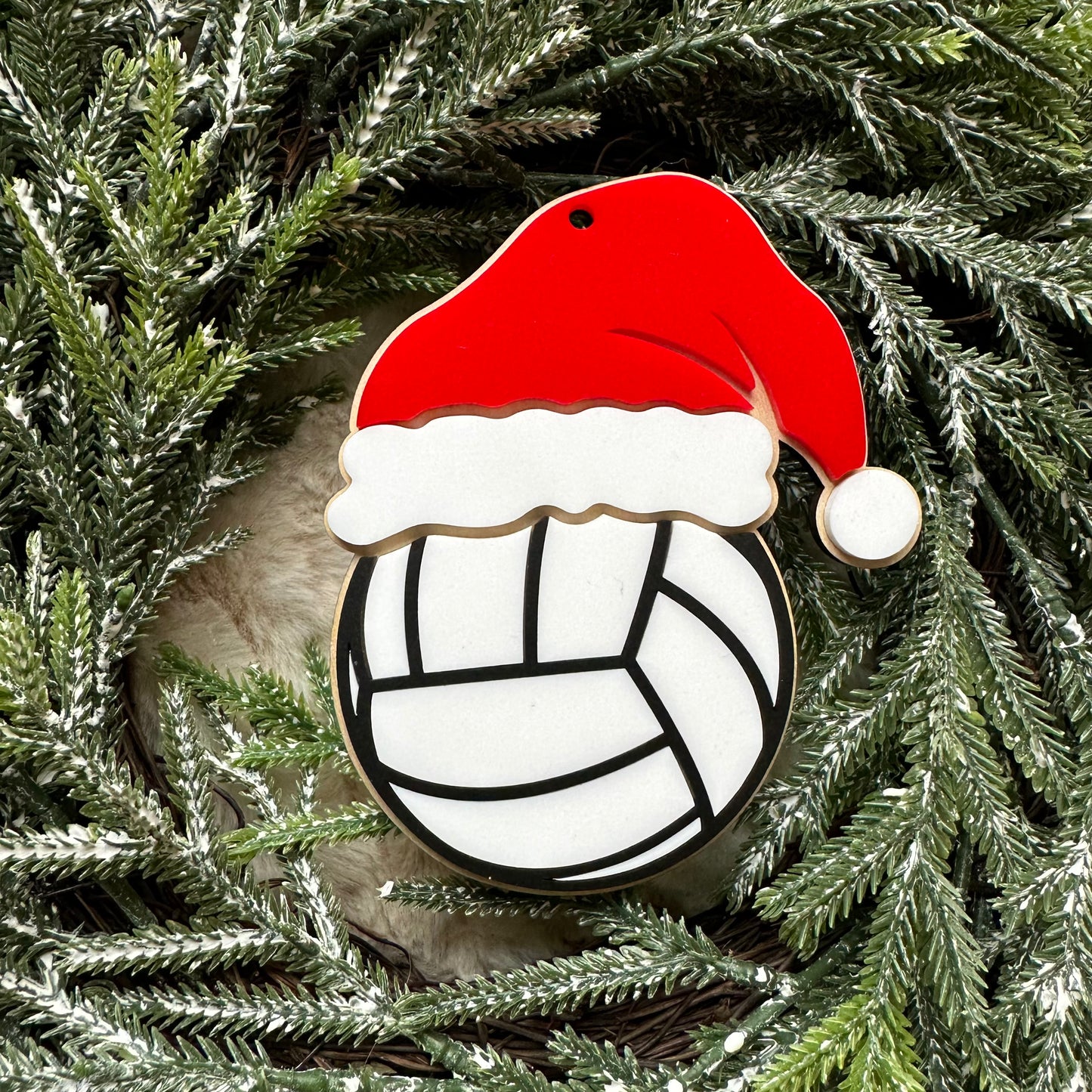 Sports Santa Hat Ornament - Personalized