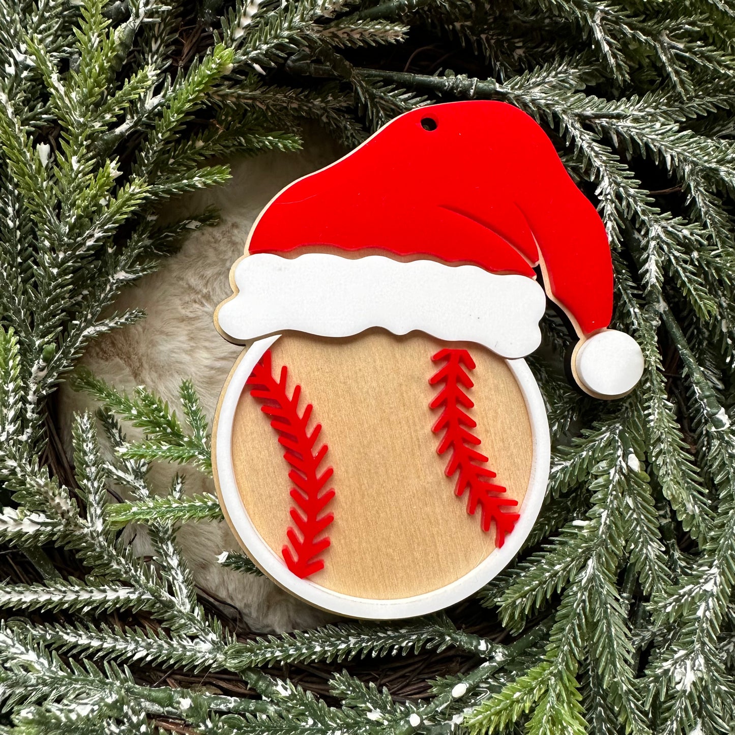 Sports Santa Hat Ornament - Personalized