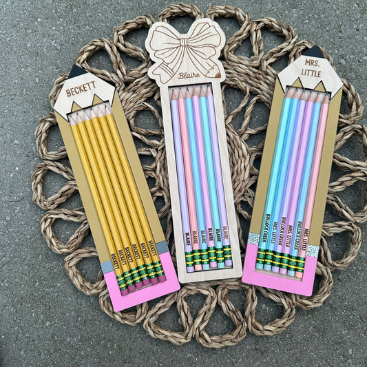 Personalized Ticonderoga Pencils with Gift Holder
