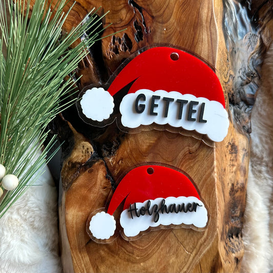 Santa Hat Ornament & Tag