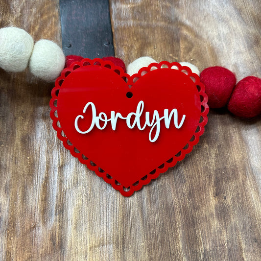 Acrylic Heart Tag