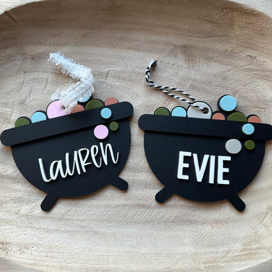 Halloween Cauldron Tags
