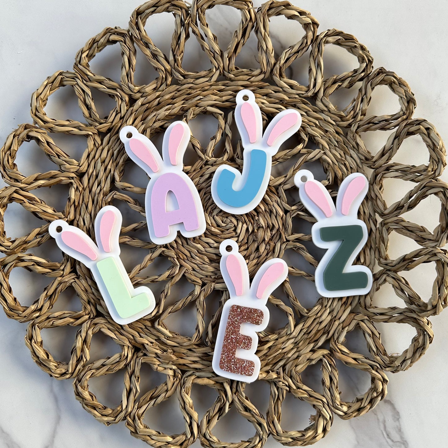 Initial Bunny Ears Tag