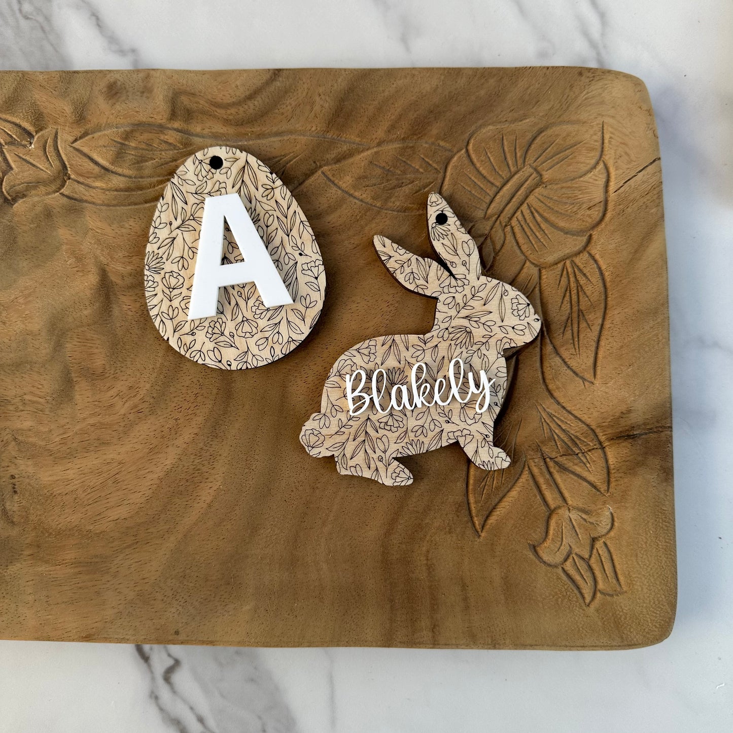 Floral Easter Name Tag