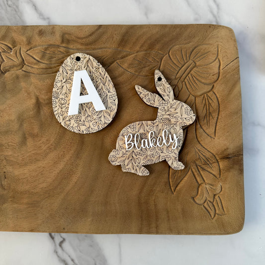 Floral Easter Name Tag
