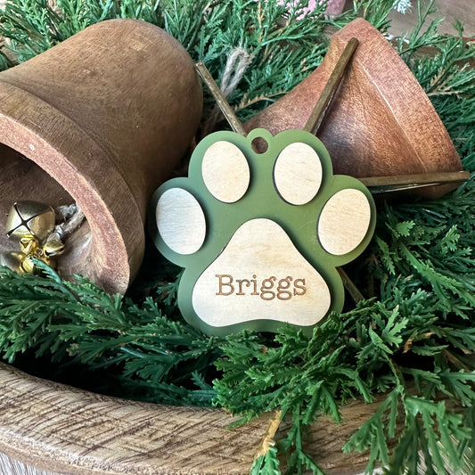 Personalized Paw Ornament - Acrylic