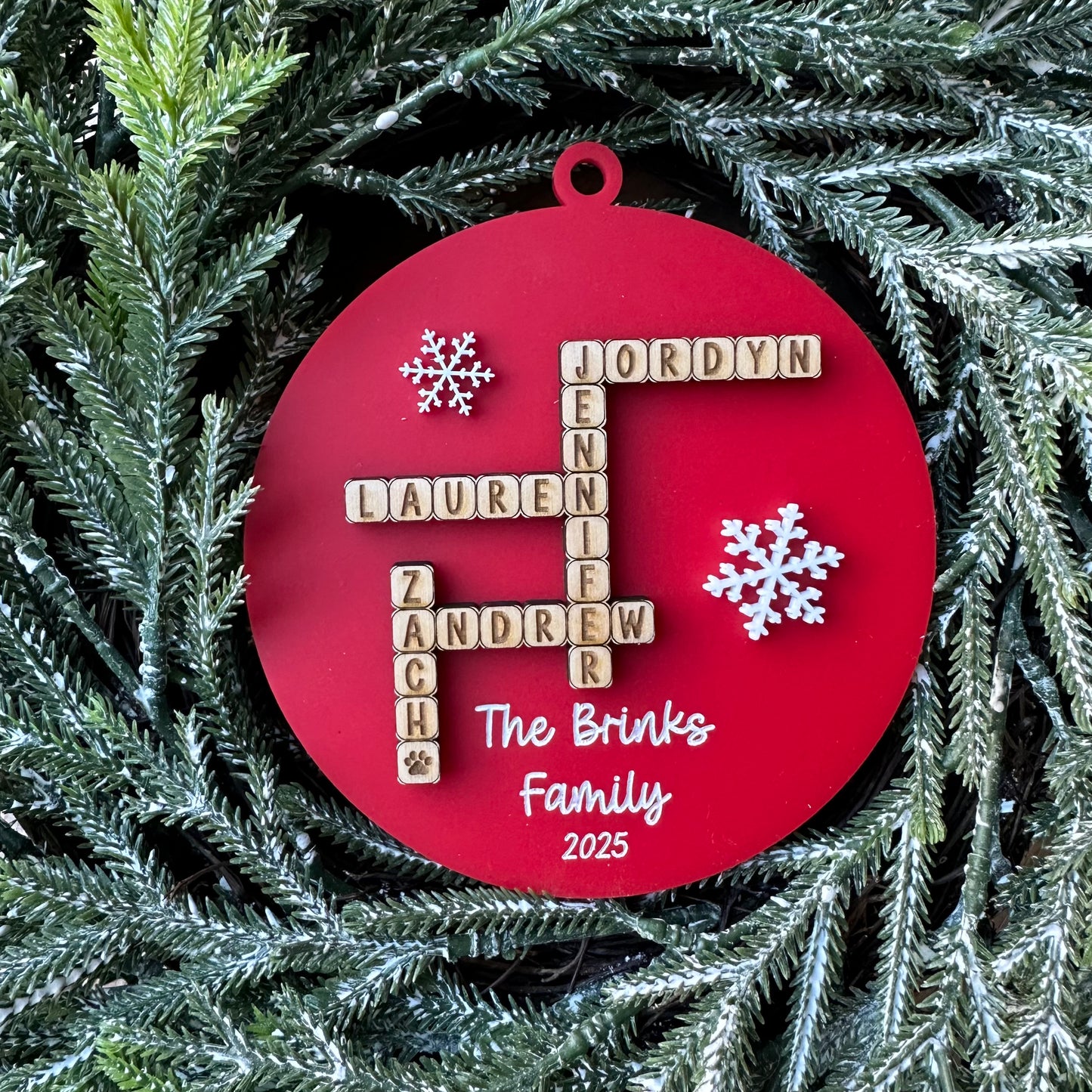 Family Crossword Ornament