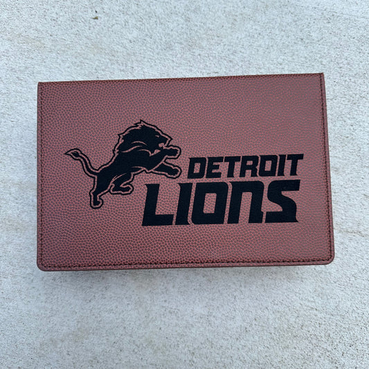 Personalized Football Leather Flask Set