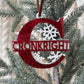 Monogram Name Ornament - Multiple Snowflakes