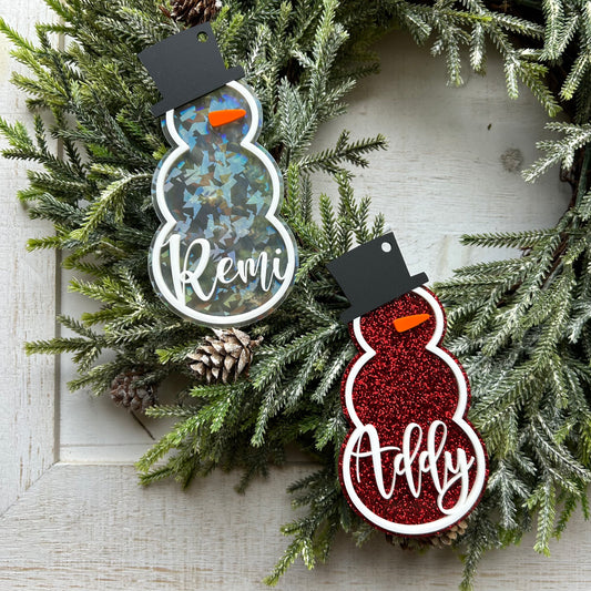 Glitter Snowman Ornament