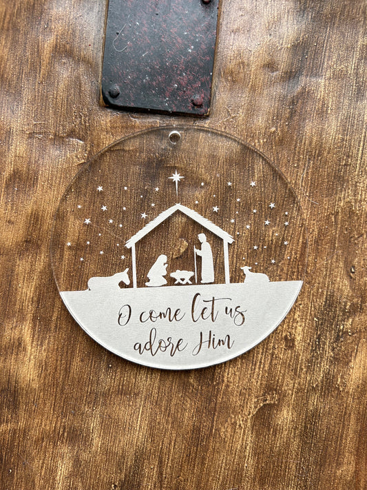 Acrylic Manger Ornament