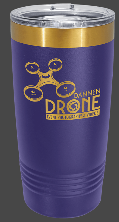 20 oz. Black/Bright Gold ION-Plated Ringneck Tumbler with Slider Lid