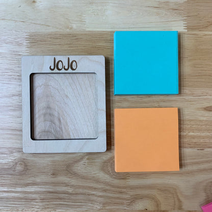 Wood Sticky Note Pad Holder