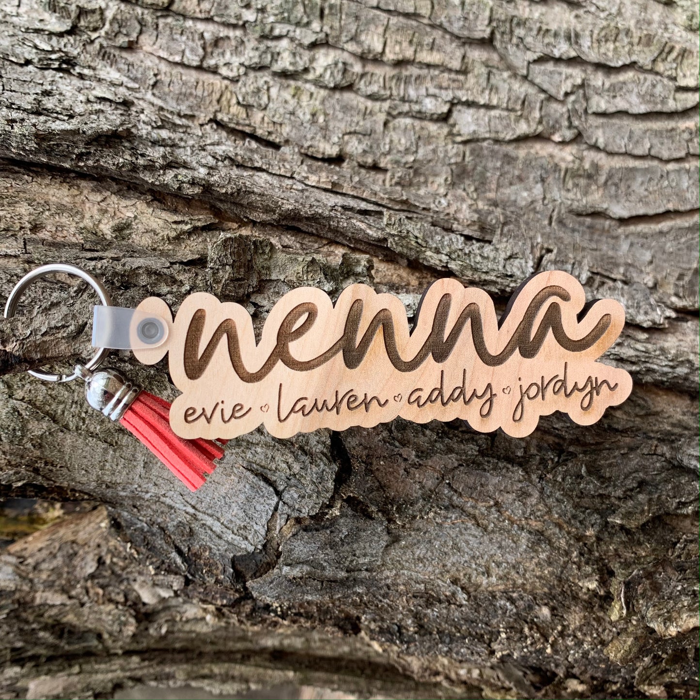 Personalized Mom/Grandma Keychain with Names