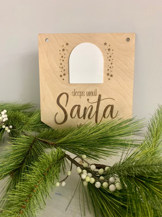 Sleeps Until Santa Sign