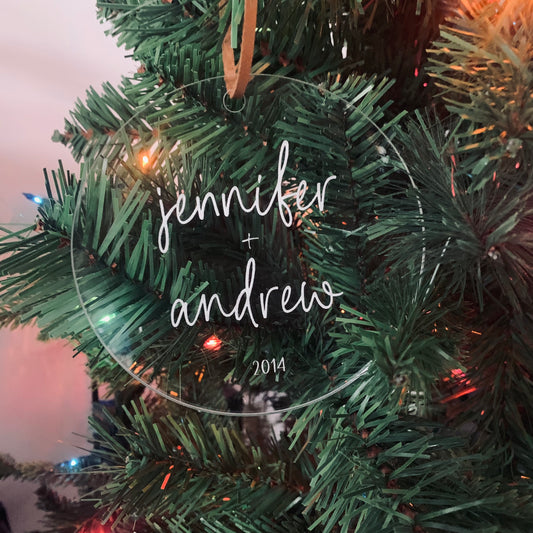 Personalized Clear Acrylic Engraved Ornament